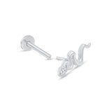 Snake Flat Back Earring with Stone