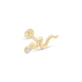 Snake Flat Back Earring with Stone