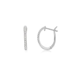 Tiny Diamond Huggie Hoops in 14k White Gold