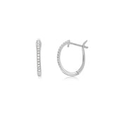 Tiny Diamond Huggie Hoops in 14k White Gold