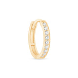 Gemstone Cartilage Hoop Earring in Solid 14k Yellow Gold