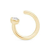 Cubic Zirconia Ear Cuff in Solid 14k Yellow Gold