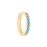 London Blue Topaz Cartilage Hoop in Solid 14k Yellow Gold