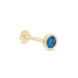Bezel Set Blue Topaz Flat Back Stud