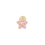 Pink Opal Flower Flat Back Stud