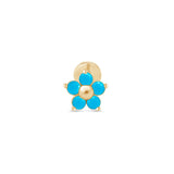 Turquoise Flower Flat Back Stud