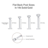 Double Diamond Drop Flat Back Stud