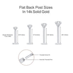 White Gold Beaded Bow Knot Flat Back Earring