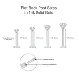 White Gold Beaded Bow Knot Flat Back Earring