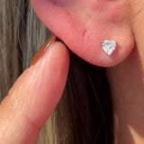 Stone Heart Flat Back Stud