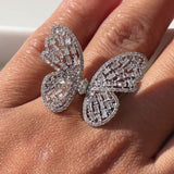 Baguette Diamond Butterfly Ring