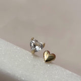 Stone Heart Flat Back Stud