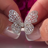 Baguette Diamond Butterfly Ring