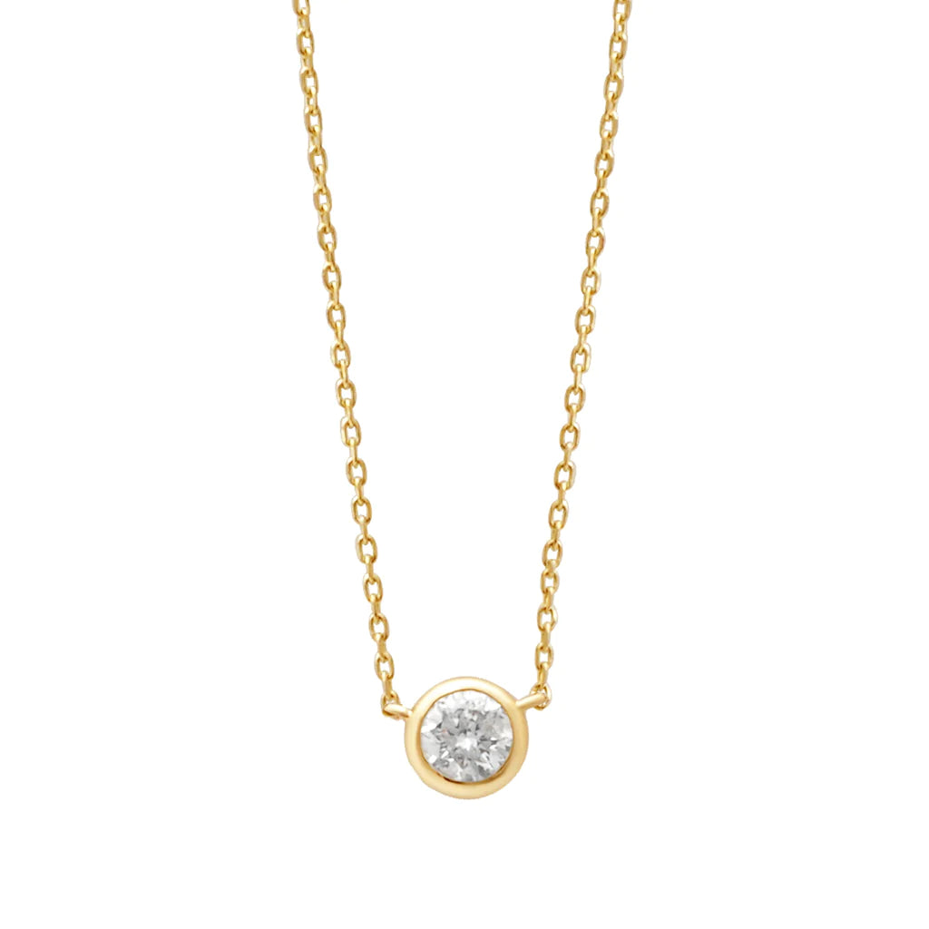 a yellow gold and diamond birthstone station necklace