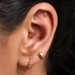 White Gold Gemstone Studded Clicker Hoop