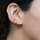 Pear Gemstone Flat Back Stud Bezel Set in Solid 14k Yellow Gold