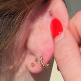Internally Threaded Flat Back Earring Post- 14k Gold