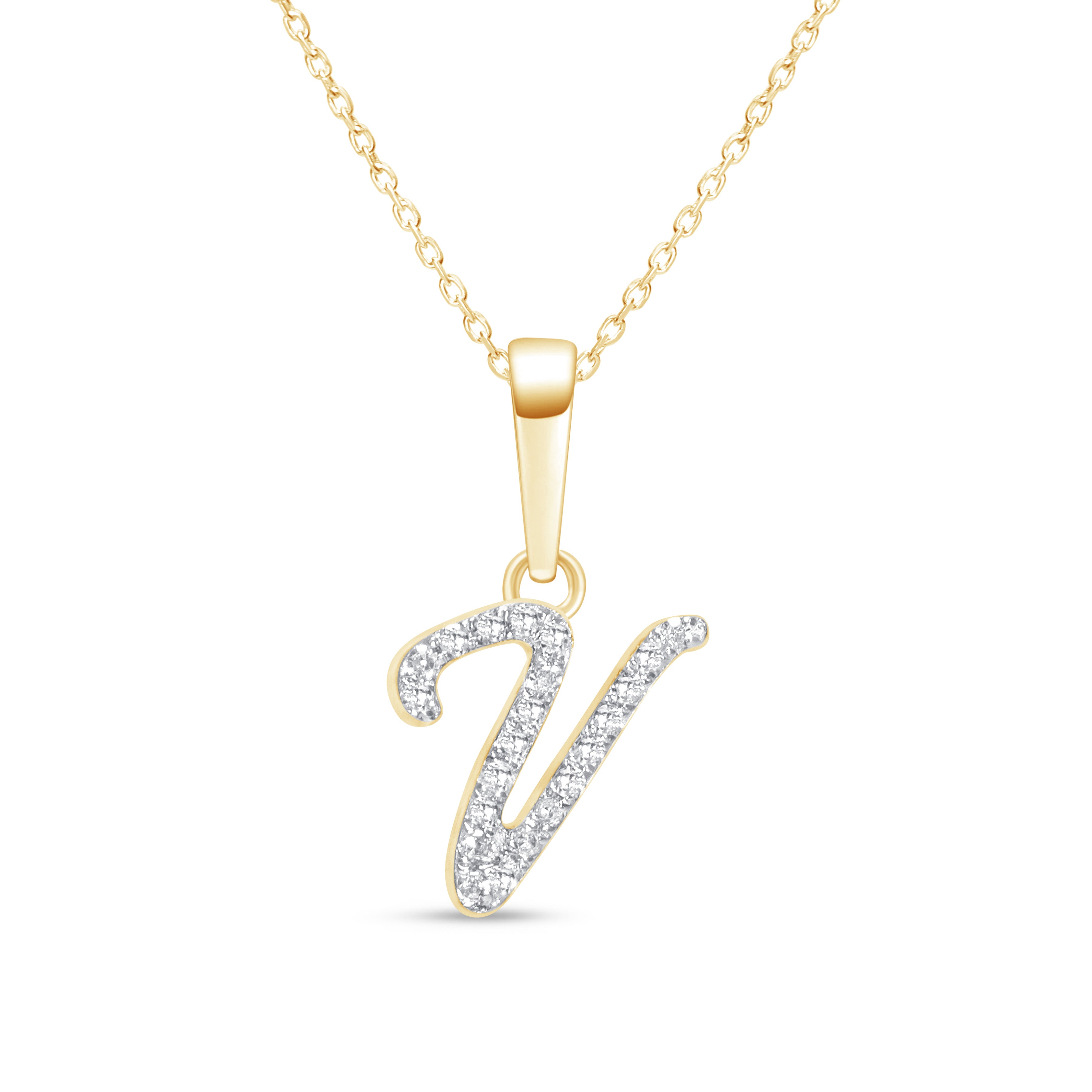 Cursive Diamond Initial Necklace
