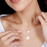 Double Wrap Disc & Medallion Necklace