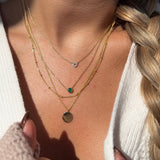 Beaded Double Wrap Medallion Necklace