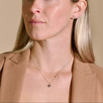 White Gold Bubble Heart Diamond Station Necklace