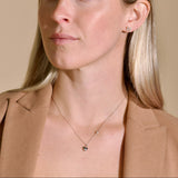 White Gold Bubble Heart Diamond Station Necklace