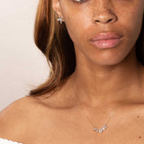Teardrop Shaped White Sapphire Necklace in Solid 10k Yellow Gold