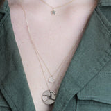 Sapphire Pave Cutout Heart Necklace in Solid 14k Rose Gold