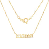 Mama Necklace in Solid 14k Gold