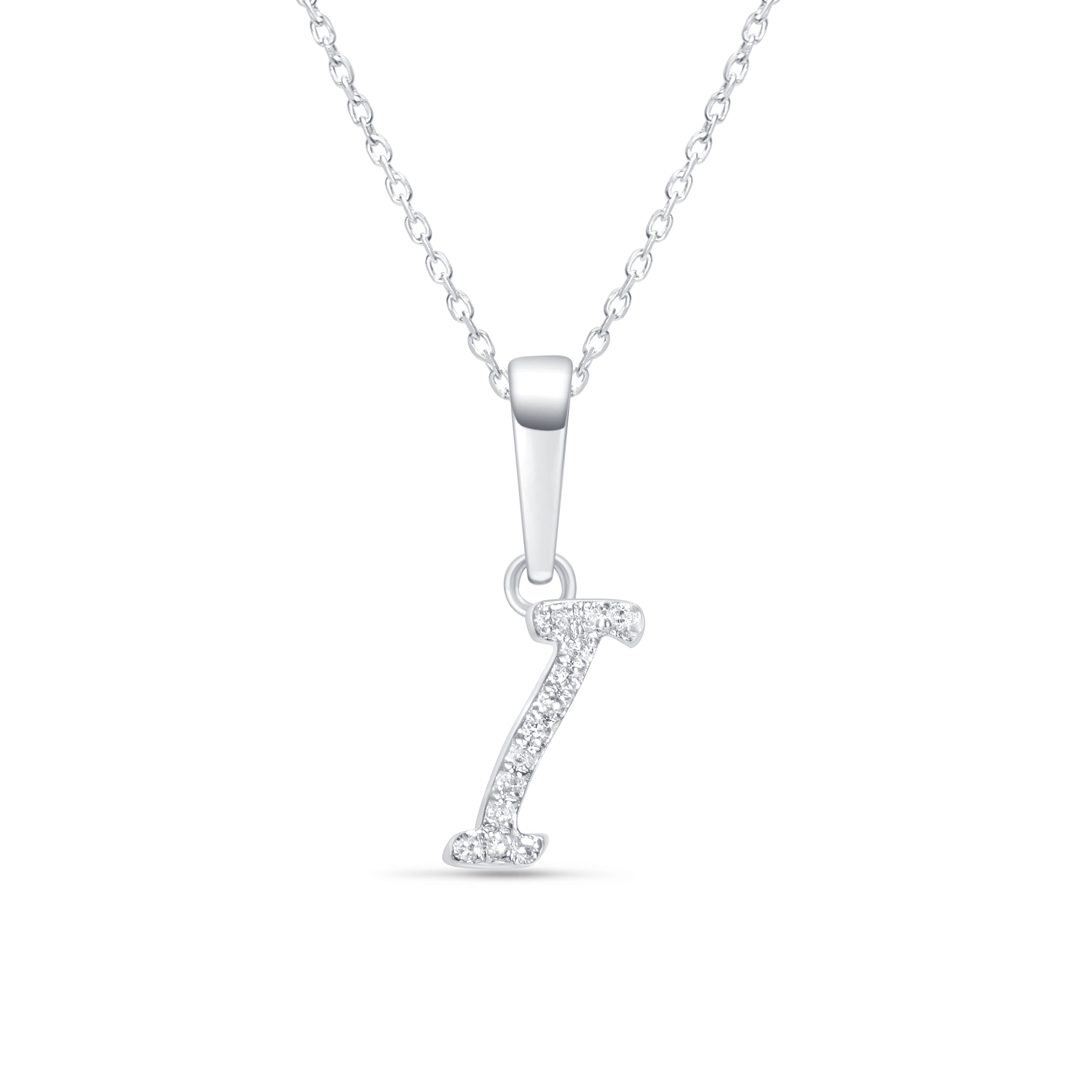 Cursive Diamond Initial Necklace - I