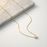 Diamond Station Necklace Bezel Set in Solid 14k Yellow Gold