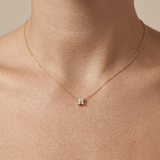 Yellow Gold Diamond Butterfly Station Necklace