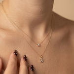 Yellow Gold Diamond Butterfly Station Necklace