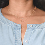 Diamond Clover Lariat Bolo Necklace in Solid 14k White Gold