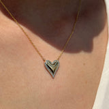 Heart with Diamond Halo Necklace in Solid 10k Yellow Gold