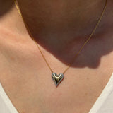 Heart with Diamond Halo Necklace in Solid 10k Yellow Gold