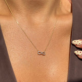 Infinity Pendant Necklace with Diamond Pavé in Solid 10k Yellow Gold