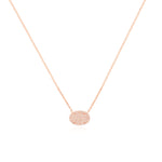 Oval Diamond Pavé Station Necklace Necklaces Estella Collection 17707 14k Diamond Gemstone #tag4# #tag5# #tag6# #tag7# #tag8# #tag9# #tag10# 14K Rose Gold