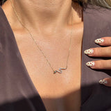 Diamond Snake Necklace in Solid 10k Yellow Gold