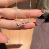 Diamond Snake Necklace in Solid 10k Yellow Gold