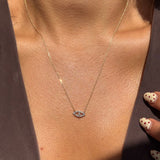 Diamond Evil Eye Necklace in Solid 10k Yellow Gold