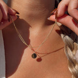 Beaded Double Wrap Medallion Necklace