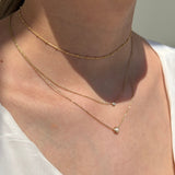 Diamond Station Necklace Bezel Set in Solid 14k Yellow Gold