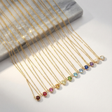 Freshwater Pearl Station Necklace Bezel Set in Solid 14k Yellow Gold