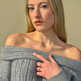 Emerald Station Necklace Bezel Set in Solid 14k Yellow Gold