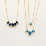 Teardrop Shaped Swiss Blue Topaz Necklace in Solid 10k Yellow Gold