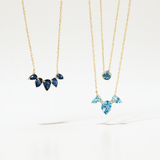 Teardrop Shaped Swiss Blue Topaz Necklace in Solid 10k Yellow Gold
