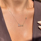 Diamond Love Necklace in Solid 14k Yellow Gold