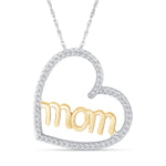 10K Gold Diamond Heart Mom Necklace