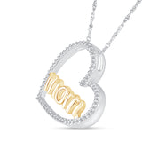 10K Gold Diamond Heart Mom Necklace